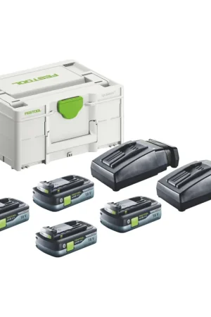 Festool SYS3 ENG 18V 2x4,0/TCL6 Kit énergie 18 V + 4x batterie 4,0 Ah + 2x chargeur + Systainer Vente Flash