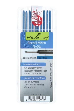 Prix Cassé Pica DRY Mines de recharges spéciales résistantes au jet d'eau bleu - 10 pièces (4041)