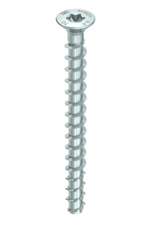 Prix Réduit HECO MULTI MONTI plus F Vis d'ancrage 5,0 x 50mm - Vis à béton - Tête fraisée - T-Drive - Galvanisé bleu - A2K, 800 pcs. (4x 54266)