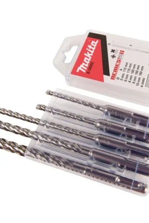 Makita Nemesis II Jeu de forets - 5 pièces. pour marteau perforateur acier béton SDS Plus ( B-58992 ) Ø 5 / 6 / 8 / 10 HM CT acier Certifié