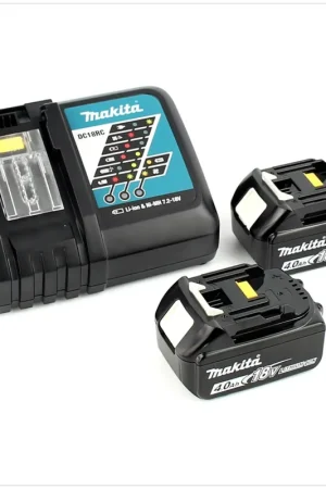Nouvel Arrivage Makita Power Source Kit 18 V ( 197490-7 ) avec 2x BL1840B batterie rechargeable 4,0 Ah + DC18RC kit chargeur.