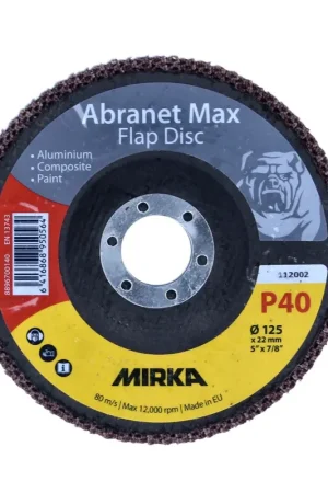Petit Prix Mirka ABRANET MAX T29 Set de disques à lamelles 125mm, 22 mm, ALOX 40, pour aluminium, composites, peinture, 20 pcs. (20x 8896700140)