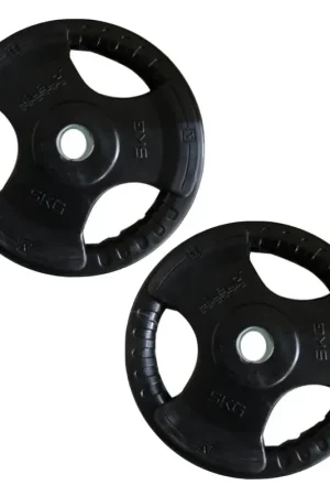 Populaire Ensemble de disques d'haltères 2x poids d'haltères poids de disques en acier 5 kg 2 pièces de 30 mm de diamètre de trou caoutchouté
