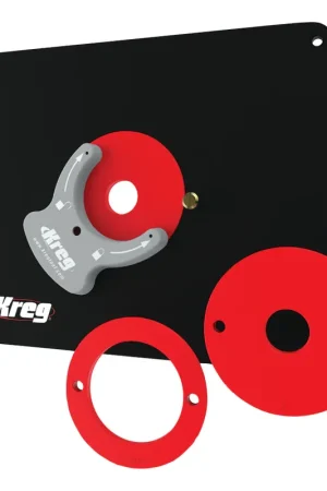 Expédié Aujourd'hui KREG PRS4034 Plaque d'insertion pour table de toupie pré-percée 298 x 235 x 9 mm + 3x Bagues de réduction 25 mm / 30 mm / 67 mm