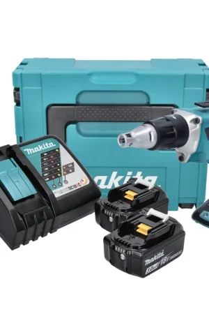 Makita DFS 452 RFJ Visseuse à cloison sèche sans fil 18 V Brushless + 2x Batteries 3,0 Ah + Chargeur + Makpac Prix Bas