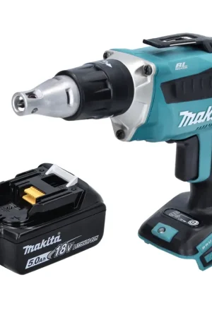 Makita DFS 452 T1 Visseuse sans fil pour cloisons sèches 18 V brushless + 1x Batterie 5,0 Ah - sans chargeur Paiement Sécurisé