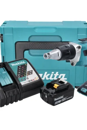 Marque Makita DFS 452 RG1J Visseuse à cloison sèche sans fil 18 V Brushless + 1x Batterie 6,0 Ah + Chargeur + Makpac