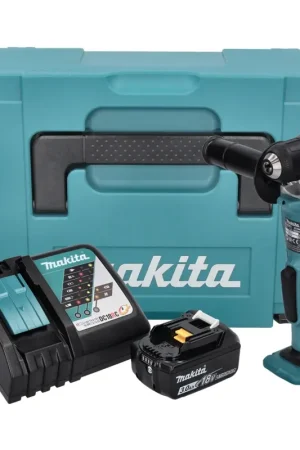 Makita DDA 351 RF1J Perceuse d'angle sans fil 18 V 13,5 Nm + 1x Batterie 3,0 Ah + Chargeur + Coffret de transport Certifié