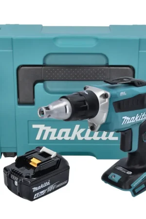 Offre Exclusive Makita DFS 452 M1J Visseuse plaque de plâtre sans fil 18 V Brushless + 1x batterie 4,0 Ah + Makpac - sans kit chargeur