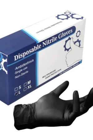 Gants jetables en nitrile en boîte distributrice - 100 pièces taille L / large - non stériles Expédition Rapide