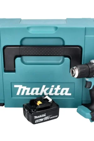 Usine Directe Makita DDF 487 T1J Perceuse-visseuse sans fil 18 V 40 Nm Brushless + 1x batterie 5,0 Ah + Makpac - sans chargeur
