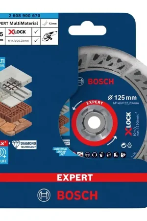 Bosch EXPERT Multi Disque à tronçonner diamanté Material 125 x 22,23 x 2,4 mm X-LOCK Jusqu'à Épuisement Des Stocks