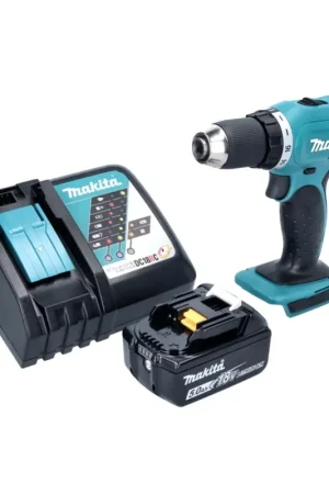 Promotion Makita DDF 453 RT1 Perceuse-visseuse sans fil 18 V 42 Nm + 1x batterie 5,0 Ah + chargeur