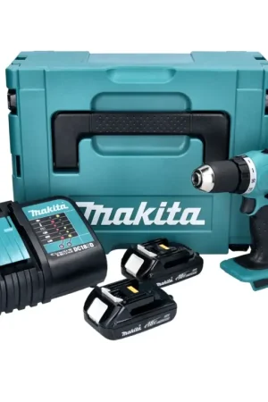 Promotion Saisonnière Makita DDF 453 SYJ Perceuse-visseuse sans fil 18 V 42 Nm + 2x batterie 1,3 Ah + chargeur + Makpac