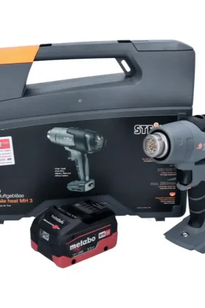 Certifié Steinel mobile heat MH 3 Pistolet à air chaud sans fil 300/500 °C 18V CAS + 1x Batterie 5,5 Ah + Coffret - sans chargeur