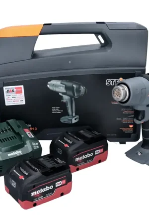 Dernière Chance Steinel mobile heat MH 3 Pistolet à air chaud sans fil 300 / 500°C 18V - CAS 2x Batteries 5,5 Ah + Chargeur + Coffret