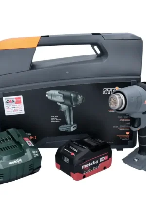 Nouvelle Collection Steinel Mobile Heat MH 3 Pistolet à air chaud sans fil, 18 V 300 / 500 °C CAS + 1x Batterie 8 Ah + Chargeur + Coffret (066604)