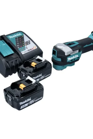 Acheter En Ligne Makita DTM52RF Découpeur-ponceur multifonction sans fil 18V Starlock Max Brushless + 2x Batteries 3,0 Ah + Chargeur