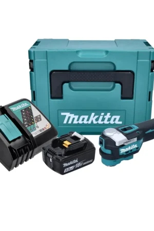 Achetez Aujourd'hui Makita DTM 52 RT1J Outil multifonction Découpeur-ponceur sans fil Brushless Starlock Max 18 V + 1x Batterie 5,0Ah + Chargeur + Coffret Makpac
