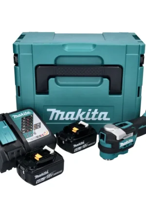 Bon Plan Makita DTM 52 RGJ Outil multifonction Découpeur-ponceur sans fil Brushless Starlock Max 18 V + 2x Batteries 6,0Ah + Chargeur + Coffret Makpac