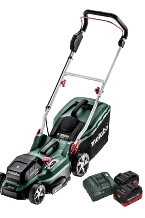 Acheter En Ligne Metabo RM 36-18 LTX BL 36 Tondeuse à gazon sans fil 36 V ( 2x 18 V ) LTX Brushless + 2x batterie 8,0 Ah + chargeur + chargeur de batterie
