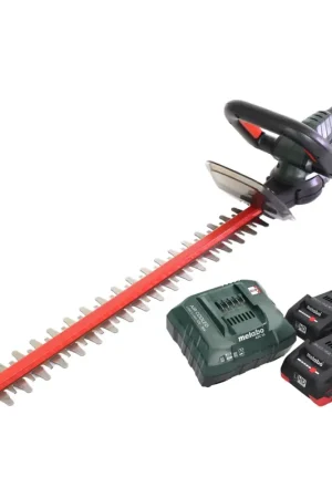 Achat Immédiat Metabo HS 18 LTX 55 Taille-haie sans fil 53cm 18V + 2x Batteries 4,0 Ah + Chargeur