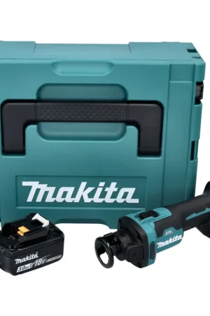 Prix Cassé Makita DCO 181 F1J Affleureuse plaque de plâtre sans fil 32000 tr/min Brushless 18V + 1x Batterie 3,0 Ah + Coffret Makpac - sans chargeur
