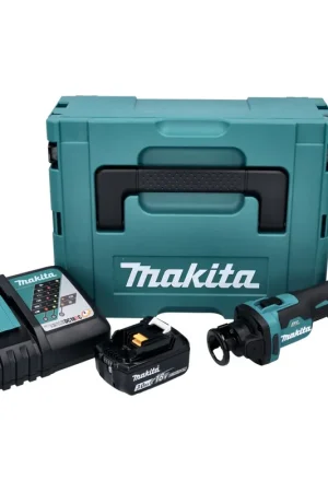 Makita DCO 181 RF1J Affleureuse plaque de plâtre sans fil 32000 tr/min Brushless 18V + 1x Batterie 3,0 Ah + Chargeur + Coffret Makpac Prix Choc