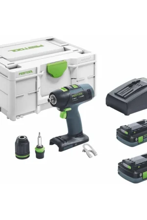 Usine Directe Festool T 18+3 HPC 4.0 I-Plus Perceuse-visseuse sans fil 18 V 50 Nm brushless (576446) + 2x Batteries rechargeables 4,0 Ah + Chargeur + Systainer