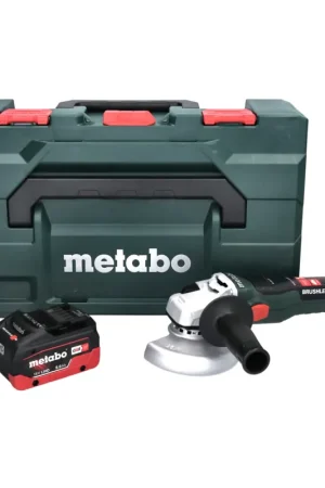 Authentique Metabo W 18 LT BL 11-125 Meuleuse d'angle sans fil 18 V 125 mm brushless + 1x Batterie 8,0 Ah + metaBOX - sans chargeur