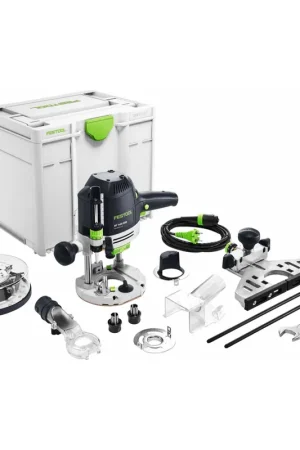 Festool OF 1400 EBQ-Plus + Box-OF-S Défonceuse 1400 W 6 - 12,7 mm ( 576540 ) + 10 pcs. jeu de fraises + Systainer Réduction