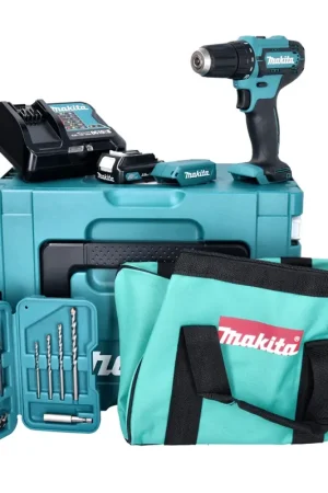 Nouvel Arrivage Makita DF 333 DSAX6 Perceuse-visseuse sans fil 30Nm 12V + 1x Batterie 2,0Ah + Chargeur + Set de 17 accessoires + Glacière
