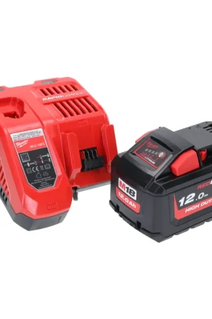 Certifié Milwaukee Set M18 NRG-1201: Batterie 12,0Ah 18V Li-Ion (4932464260) + Chargeur M12-18 FC (4932451079)