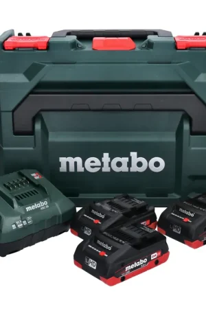 Metabo Set de base 3x bloc batterie LiHD 18 V 4,0 Ah Li-Ion Batterie CAS System ( 685133000 ) +ASC 55 chargeur AIR COOLED + metaBOX Nouveauté