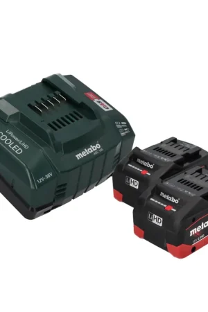 Metabo Set de base 2x bloc batterie LiHD 18 V 5,5 Ah Li-Ion Batterie CAS System ( 685122380 ) +ASC 145 chargeur AIR COOLED Offre Du Jour