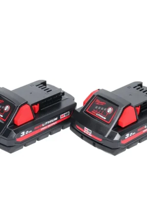 Milwaukee M18 HB3 High Output 2x 18 V 3,0 Ah / 3000 mAh Batterie Li-Ion ( 2x 4932471069 ) avec indicateur de charge Produit De Marque