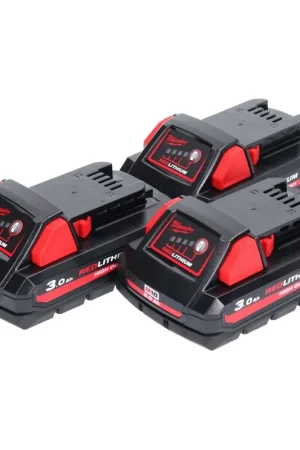 Milwaukee M18 HB3 High Output 3x 18 V 3,0 Ah / 3000 mAh Batterie Li-Ion ( 3x 4932471069 ) avec indicateur de charge Produit De Marque