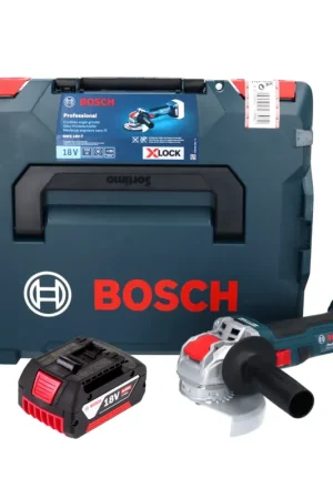 Bon Marché Bosch GWX 18V-7 Professional Meuleuse angulaire sans fil 18 V 125 mm Brushless X-LOCK + 1x batterie 4,0 Ah + L-Boxx - sans chargeur