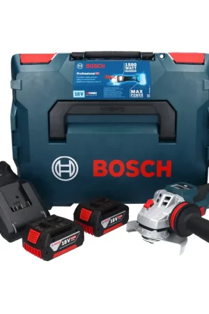 Bosch GWS 18V-15 SC Professional Meuleuse angulaire sans fil 125mm Brushless 18V + 2x Batteries 5,0 Ah + Chargeur + Coffret L-BOXX Acheter Direct