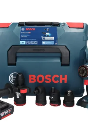 Bosch GSR 18V-60 FC Professional Perceuse-visseuse sans fil 60Nm Brushless 18V + 1x Batterie 5,0 Ah + Embouts + Coffret L-Boxx - sans chargeur Prix Bas