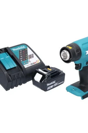 Makita DHG 180 RF1 Pistolet à air chaud sans fil 550 °C 18V + 1x Batterie 3,0 Ah + Chargeur Usine Directe