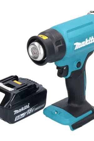 Meilleur Choix Makita DHG 180 T1 Pistolet à air chaud sans fil 550 °C 18V + 1x Batterie 5,0Ah - Sans chargeur