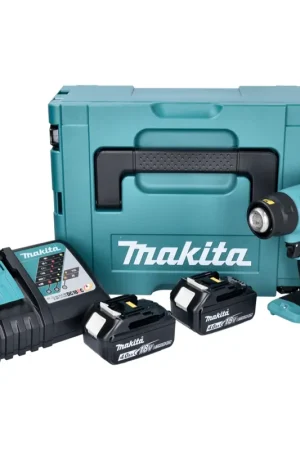 Makita DHG 180 RMJ Pistolet air chaud sans fil 18 V 550 C + 2x batterie rechargeable 4,0 Ah + chargeur + Makpac Nouveauté