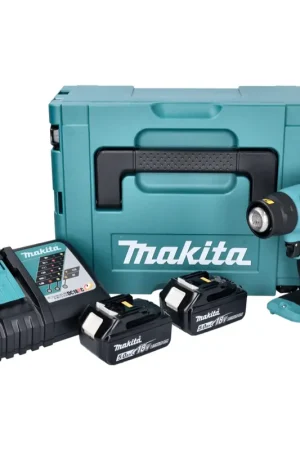 Makita DHG 180 RTJ Pistolet à air chaud sans fil 550 °C 18V + 2x Batteries 5,0Ah + Chargeur + Coffret Makpac 32824 Solde
