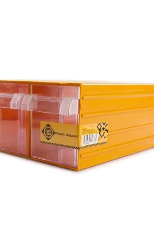 Expédition Rapide FORTE Tools K-56 Coffret de rangement en 21.2x30.2x12.6 cm, Coffret à tiroir, Transparent, Plastique, avec 2 tiroirs, à combiner avec le système de rails (000051144852)