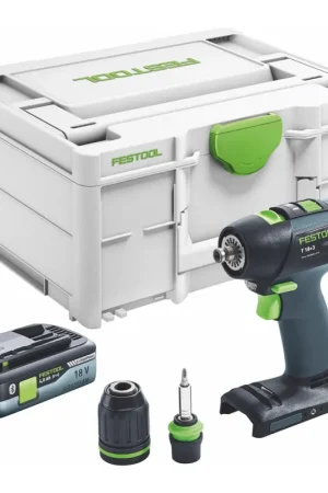 Expédié Aujourd'hui Festool T 18+3 Basic-4,0 Perceuse-Visseuse sans fil 50Nm 18V Brushless (577051)+ 1x Batterie 4,0Ah + Coffret - sans chargeur