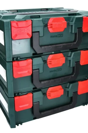 Haute Qualité Metabo metaBOX 145 Set: 3x Coffrets à outils 396x296x145mm, système empilable - sans insert