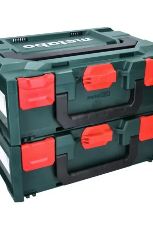 Metabo metaBOX 145 Set : 2x Coffrets 396x296x145mm, système empilable + 2x Inserts universels Seulement Aujourd'hui