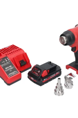 Milwaukee M18 BHG-301 Pistolet à air chaud sans fil 18 V 470 °C + 1x batterie 3,0 Ah + chargeur Certifié
