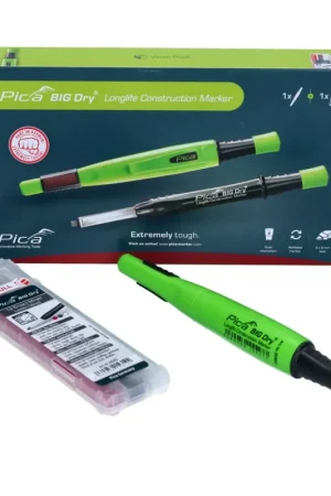 Pica Marker BIG Dry Longlife Set de crayons de charpentier + 12x Mines de rechange (6095) Promotion